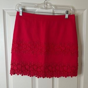 Red J. Crew skirt